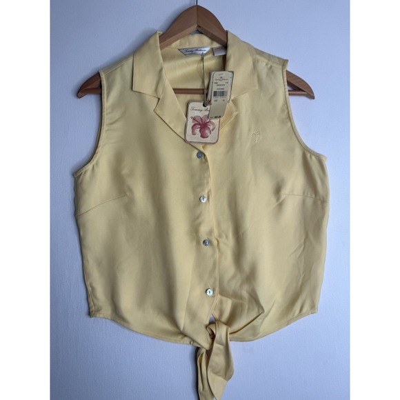 Tommy Bahama Tops - NWT Tommy Bahama Ocean Silk TIE TOP Size 10 Tag $80 Dry Ginger Beach Vacation